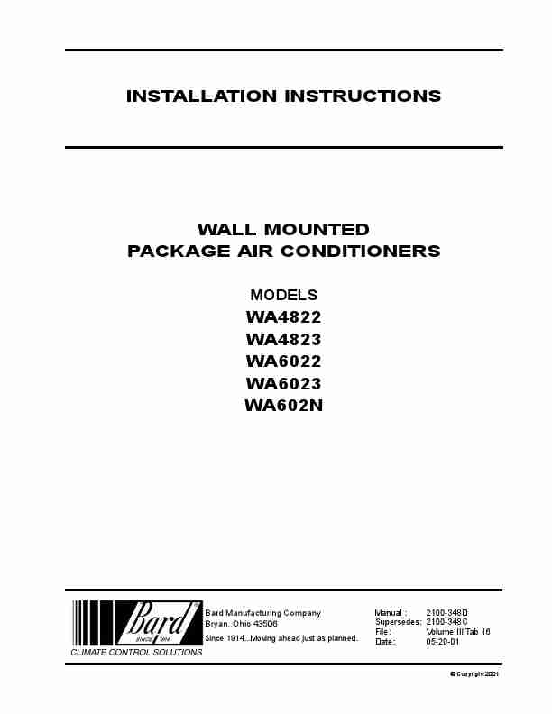 Bard Air Conditioner WA4822-page_pdf